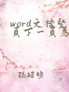 word文档竖页下一页为横页