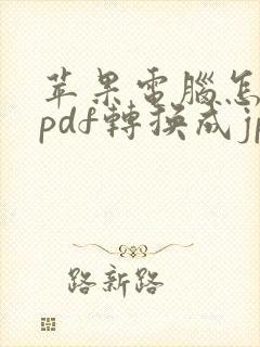 苹果电脑怎么将pdf转换成jpg