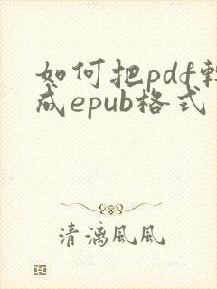 如何把pdf转成epub格式