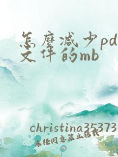 怎么减少pdf文件的mb
