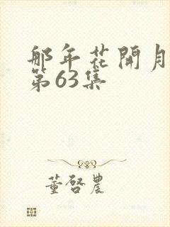 那年花开月正圆第63集