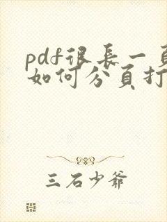 pdf很长一页如何分页打印