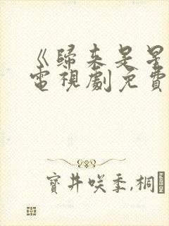 《归来是星辰》电视剧免费播放全集