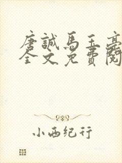 唐诚马玉亭小说全文免费阅读