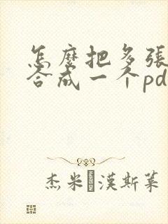 怎么把多张照片合成一个pdf文件