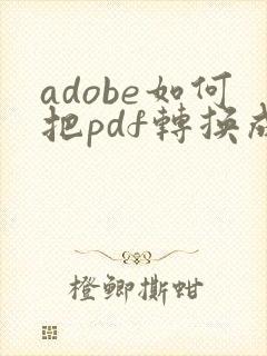 adobe如何把pdf转换成word文档