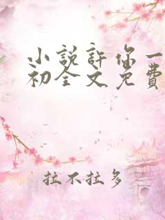 小说许你一世如初全文免费阅读