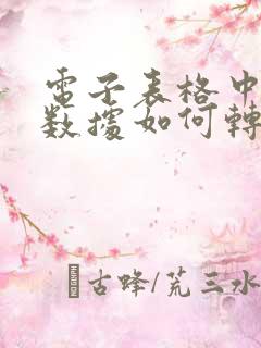 电子表格中文本数据如何转换为数字格式