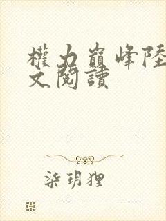 权力巅峰陆皓全文阅读