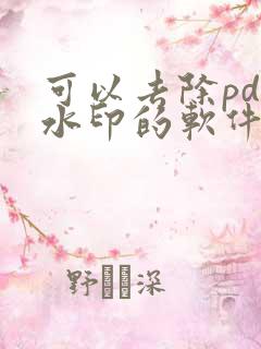 可以去除pdf水印的软件