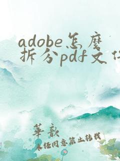 adobe怎么拆分pdf文件