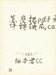 怎么把pdf文件转换成cad图纸