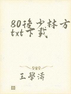 80后少林方丈txt下载