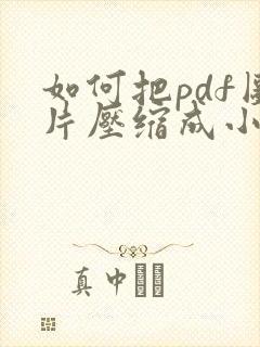 如何把pdf图片压缩成小图片