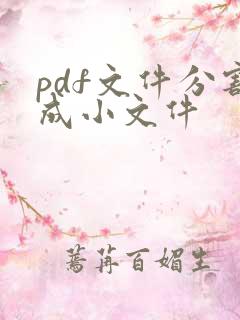 pdf文件分割成小文件