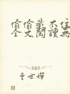 偷偷藏不住小说全文阅读无弹窗