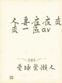 人妻夜夜爽天天爽一区av