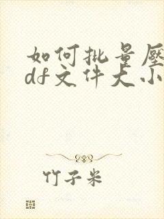 如何批量压缩pdf文件大小