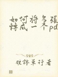 如何将多张图片转成一个pdf