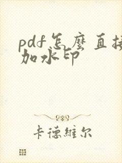 pdf怎么直接加水印