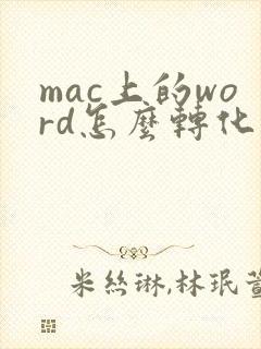 mac上的word怎么转化成pdf