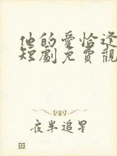 他的爱恰逢其时短剧免费观看全集完整版