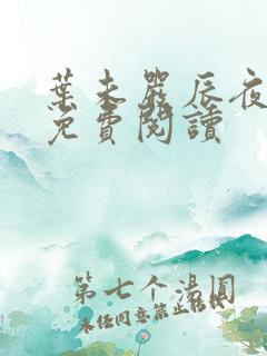 叶未严辰夜小说免费阅读
