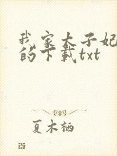 我家太子妃超凶的下载txt