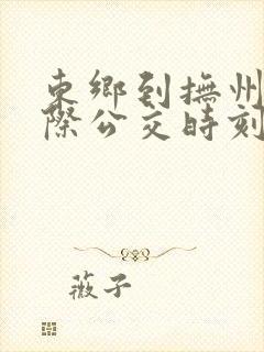 东乡到抚州的城际公交时刻表查询