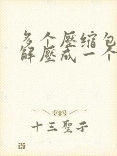 多个压缩包怎么解压成一个文件