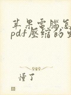 苹果电脑怎么把pdf压缩的更小