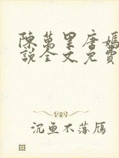 陈万里唐嫣然小说全文免费