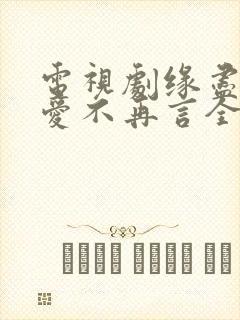 电视剧缘尽至此爱不再言全集