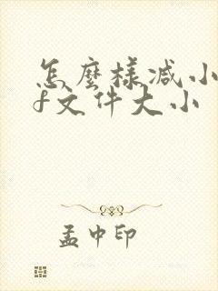 怎么样减小pdf文件大小