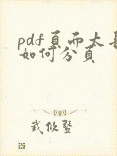 pdf页面太长如何分页