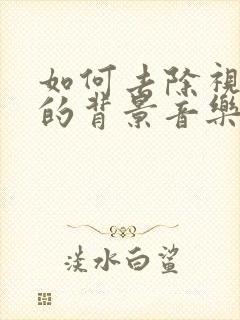 如何去除视频中的背景音乐保留人声