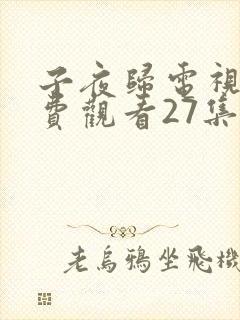 子夜归电视剧免费观看27集