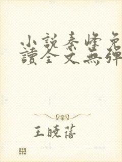小说秦峰免费阅读全文无弹窗