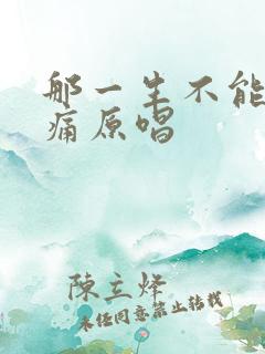 那一生不能说的痛原唱
