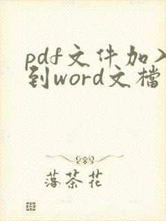 pdf文件加入到word文档里