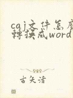 caj文件怎么转换成word文档