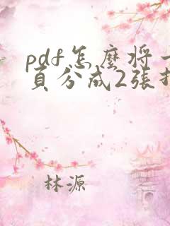 pdf怎么将一页分成2张打印