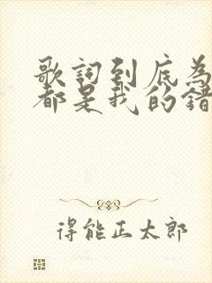 歌词到底为什么都是我的错是什么歌