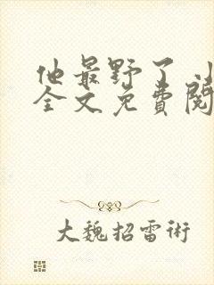 他最野了 小说全文免费阅读