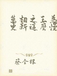 万相之王为什么更新这么慢