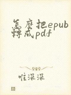 怎么把epub转成pdf