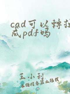 cad可以转换成pdf吗