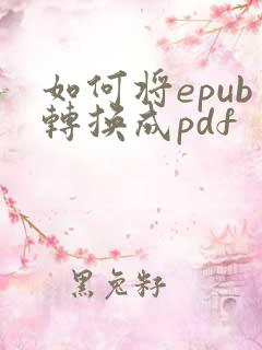 如何将epub转换成pdf