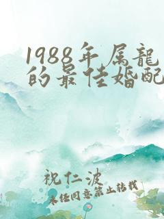 1988年属龙的最佳婚配男