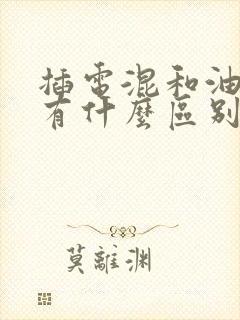 插电混和油电混有什么区别哪个好